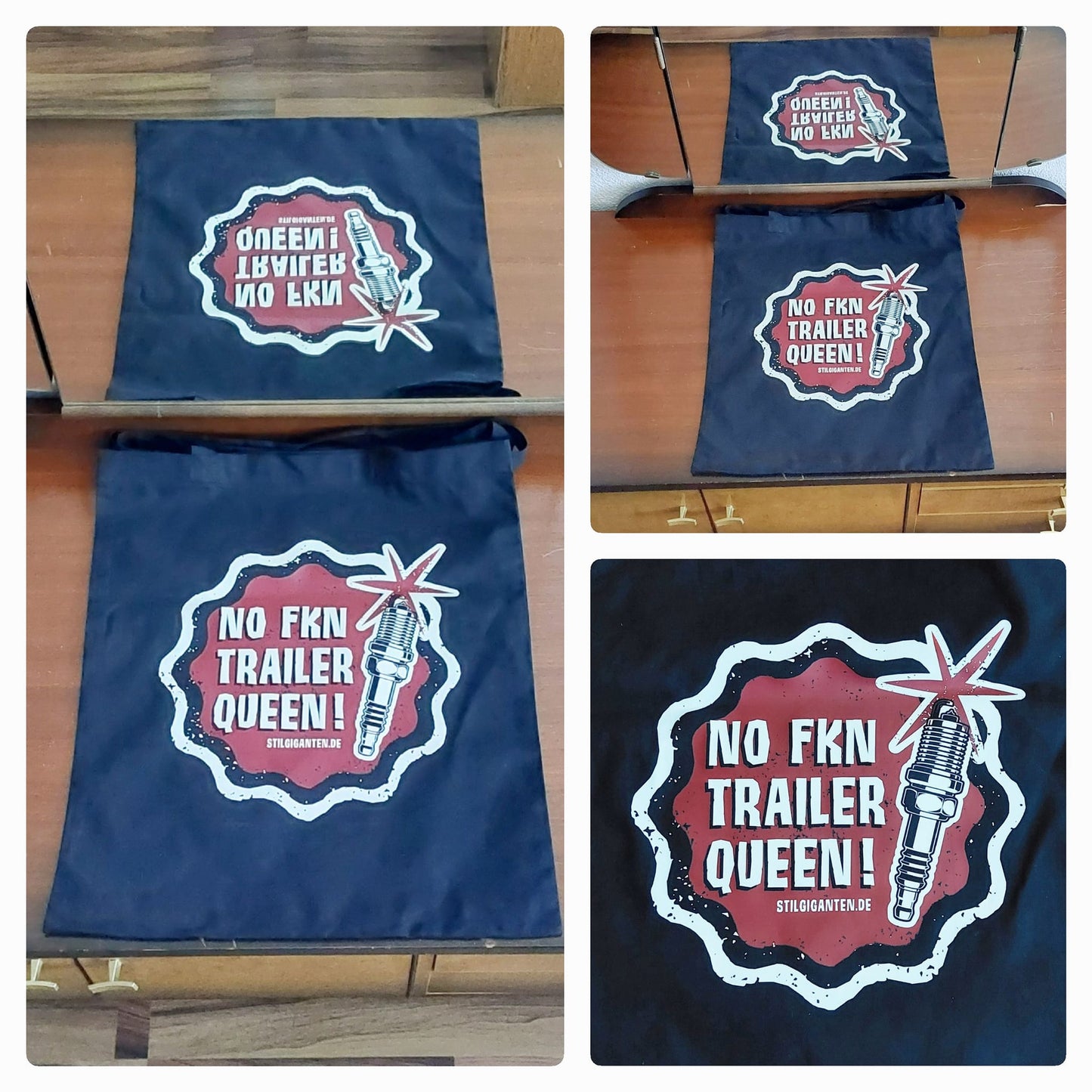 Stilgiganten Kustom Baumwolltasche "No Fkn Trailer Queen"