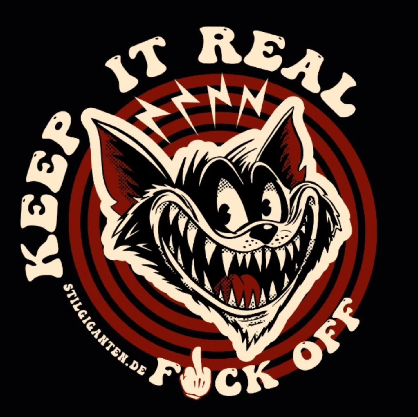 Stilgiganten Mädels T- Shirt "BAD CAT - KEEP IT REAL - F*CK OFF!