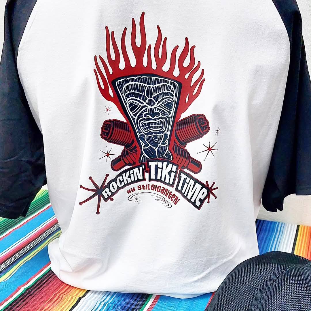Stilgiganten Kustom T - Shirt "Baseball Vibes - Rockin' Tiki Time"