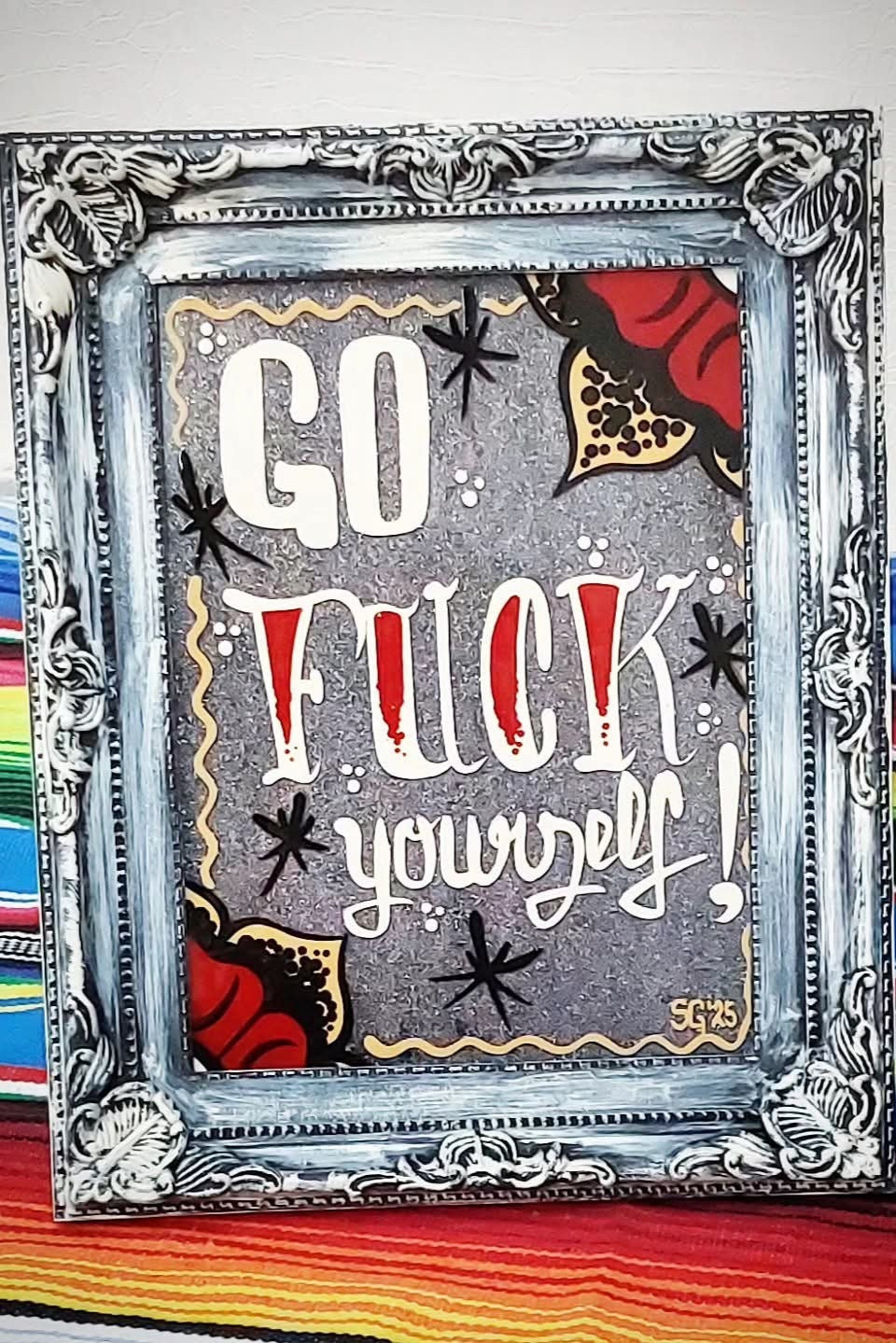 Stilgiganten Kustom Deko Accessoire "Kustom Bilderrahmen - GO F*CK yourself"