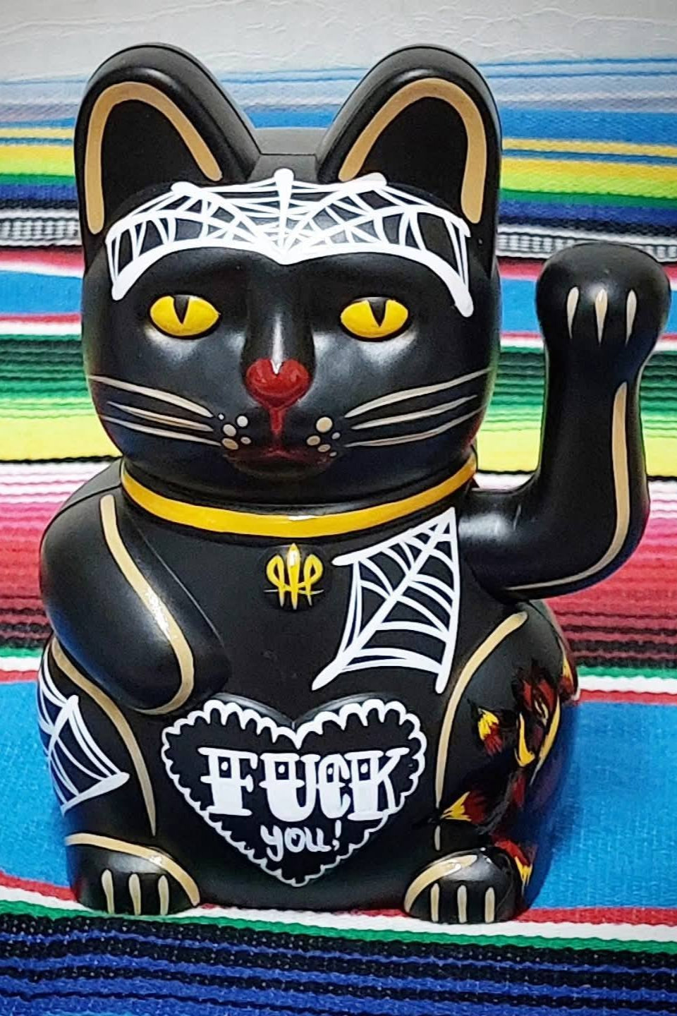 Kleine Stilgiganten Kustom Winke Katze "F*CK YOU"