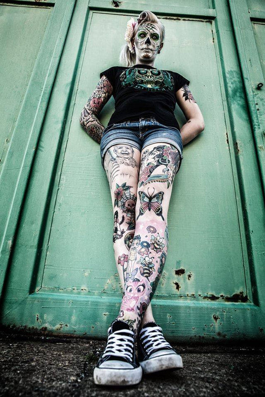 Stilgiganten Mädels T- Shirt "Green Sugarskull"