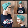 Wir rocken mit Stil - Turban Haarband "Grünes Leo Muster"