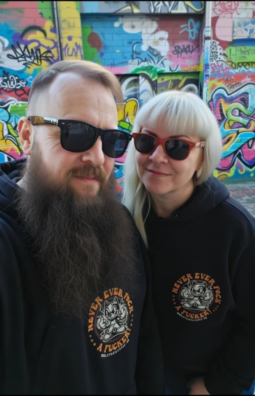 Stilgiganten Hoodie "NEVER EVER F*CK A F*CKER"