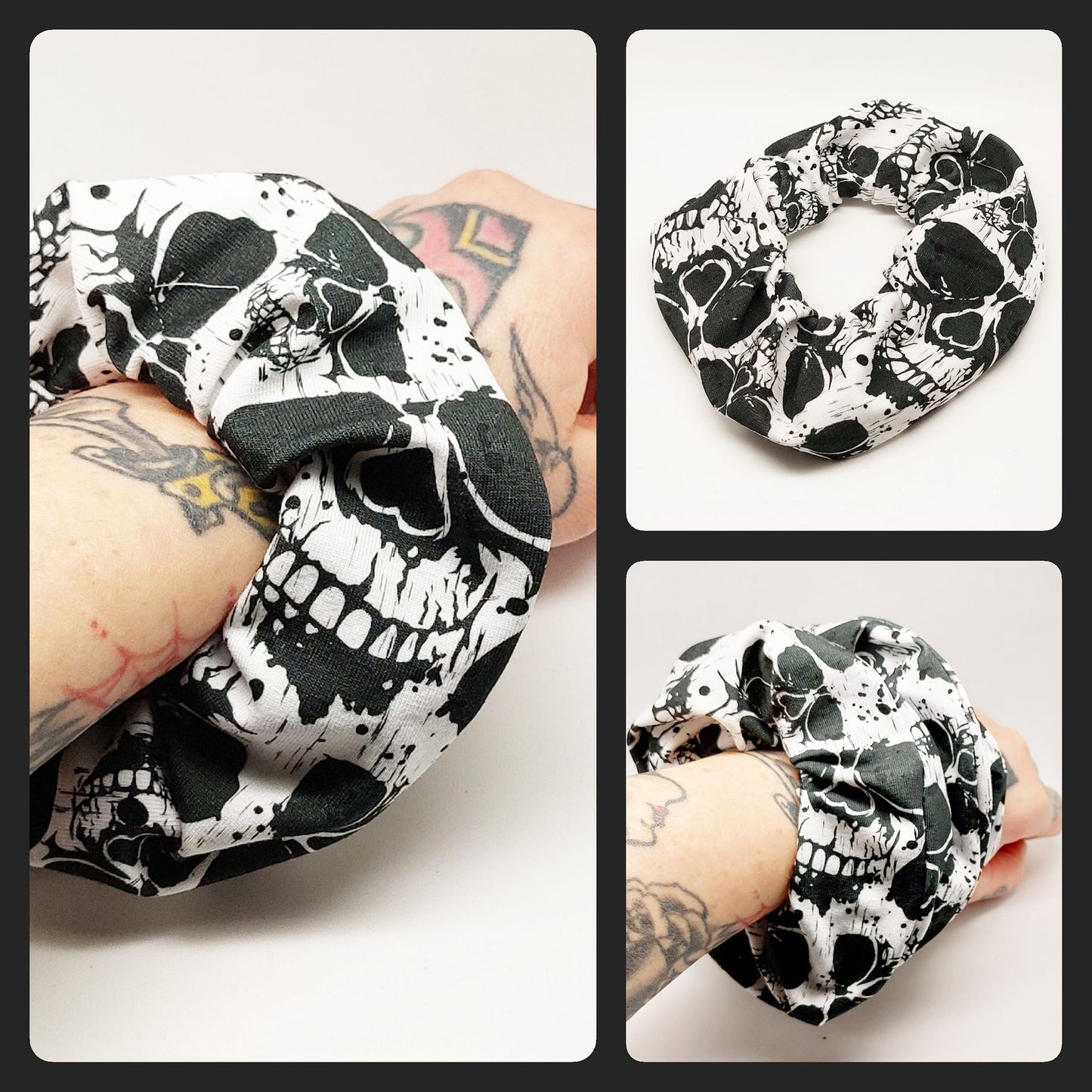 Wir rocken mit Stil - Scrunchie / Zopfgummi "Bad Skulls"