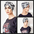 Stilgiganten Kustom Turban Haarband "Crazy Dark Skulls"