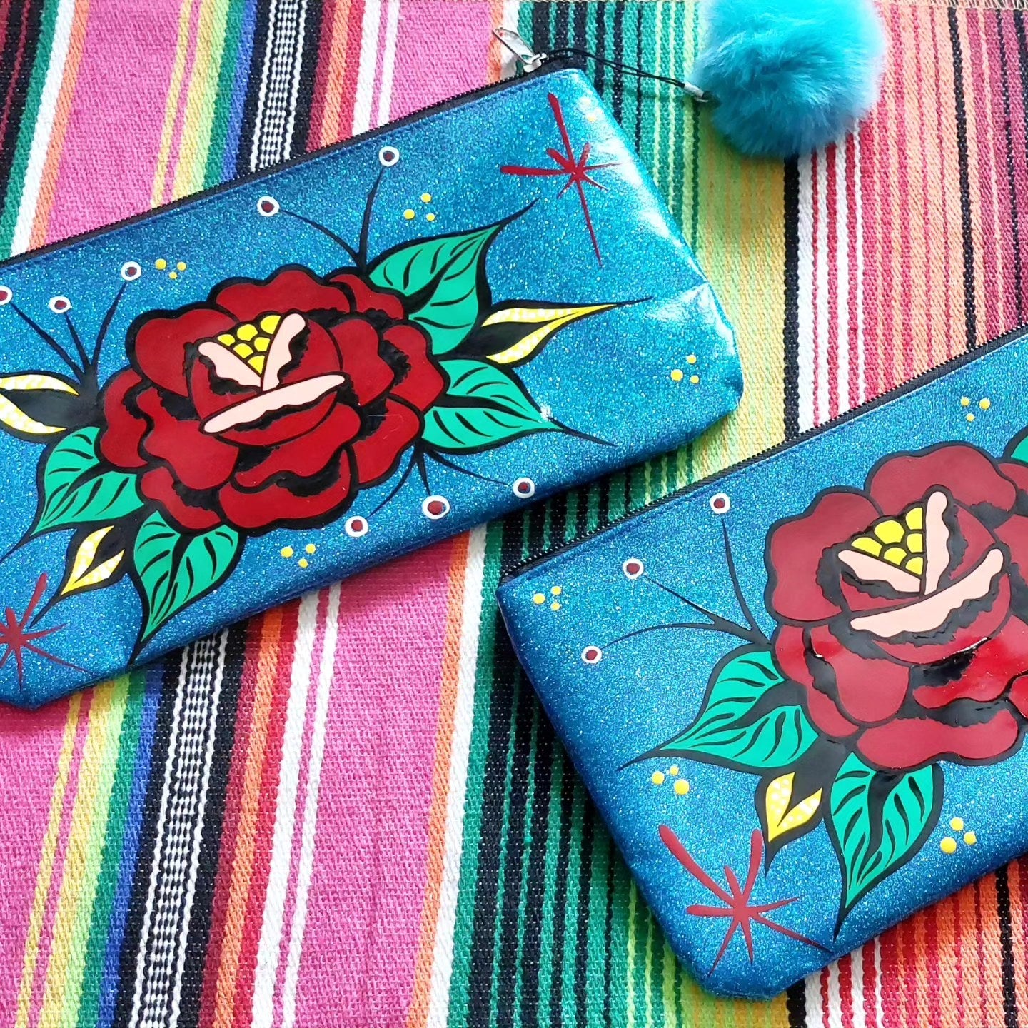 Stilgiganten Kustom Krims Krams / Kosmetik Täschchen "Oldschool Rose"