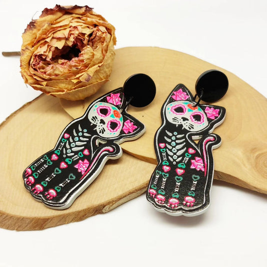 Ohrstecker "CAT - Dia de los muertos"