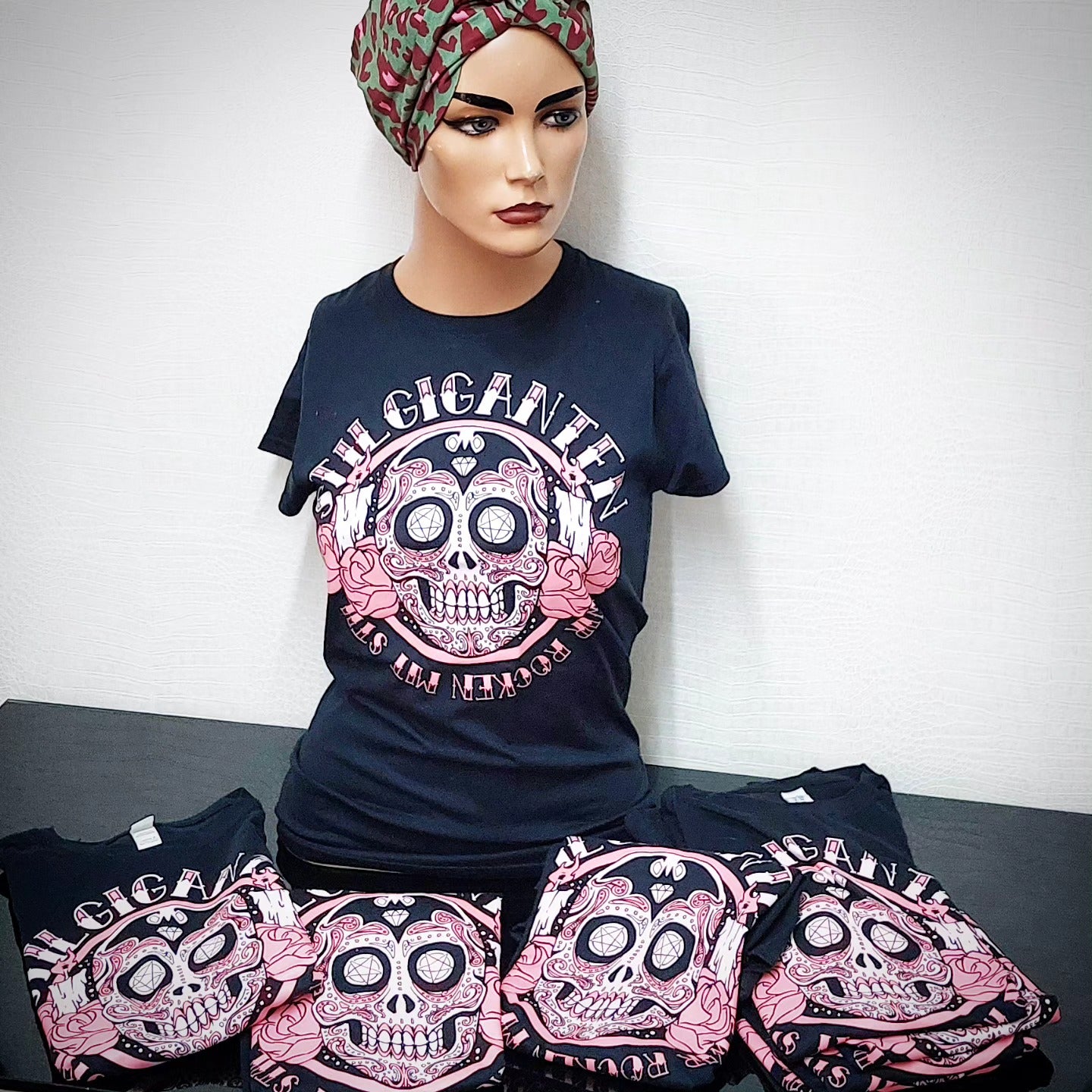 Stilgiganten Mädels T - Shirt "Pink Sugarskull"