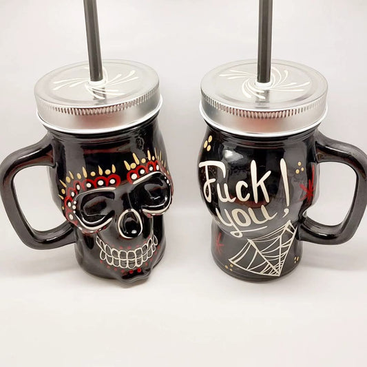 Stilgiganten Kustom Trinkglas "Dark Skull - F*ck You!