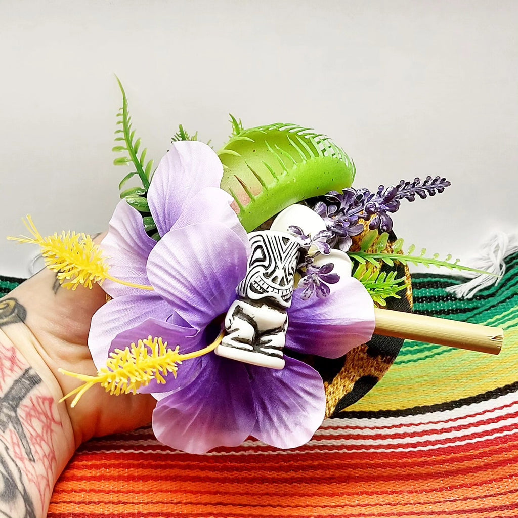 Stilgiganten Headpiece "TIKI Wild Purple PinUp Dream"