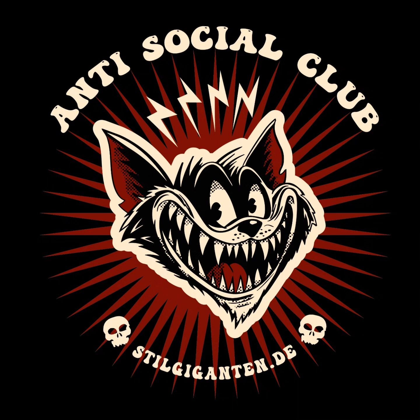 Stilgiganten Mädels T- Shirt "BAD CAT - Anti Social Club"
