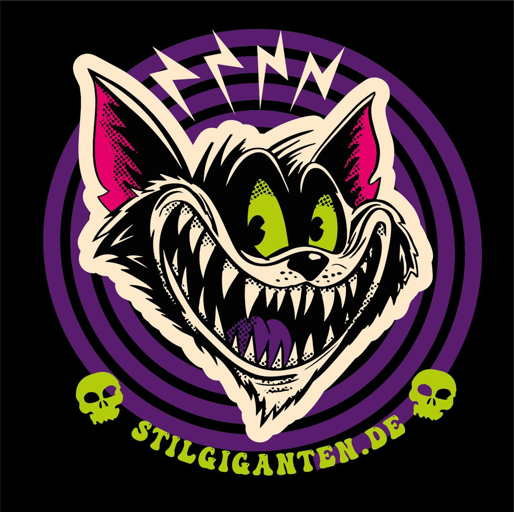 Stilgiganten Mädels T - Shirt "BAD CAT - Psycho Vibes"