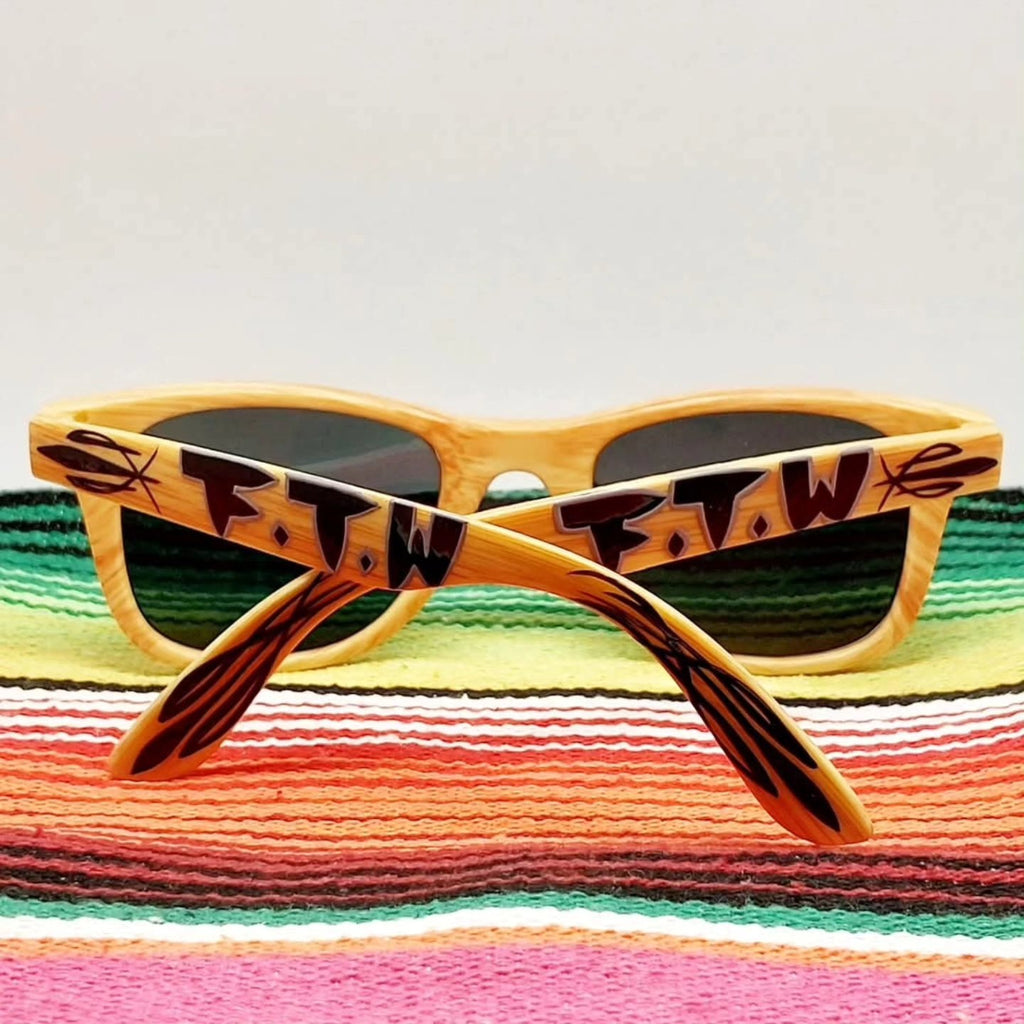 Stilgiganten Kustom Sonnenbrille "F.T.W - Bambus Stil"