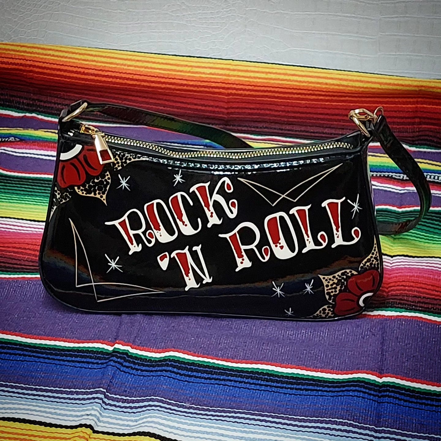 Stilgiganten Kustom Lacktasche "ROCK N ROLL"