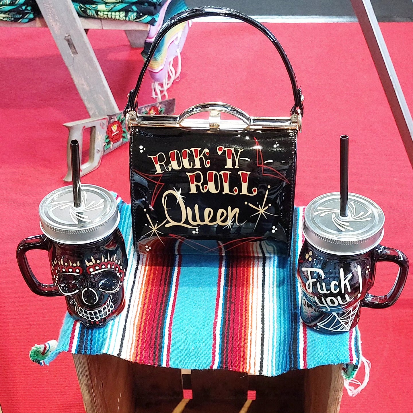 Stilgiganten Kustom Handtasche "ROCK 'N ROLL QUEEN"