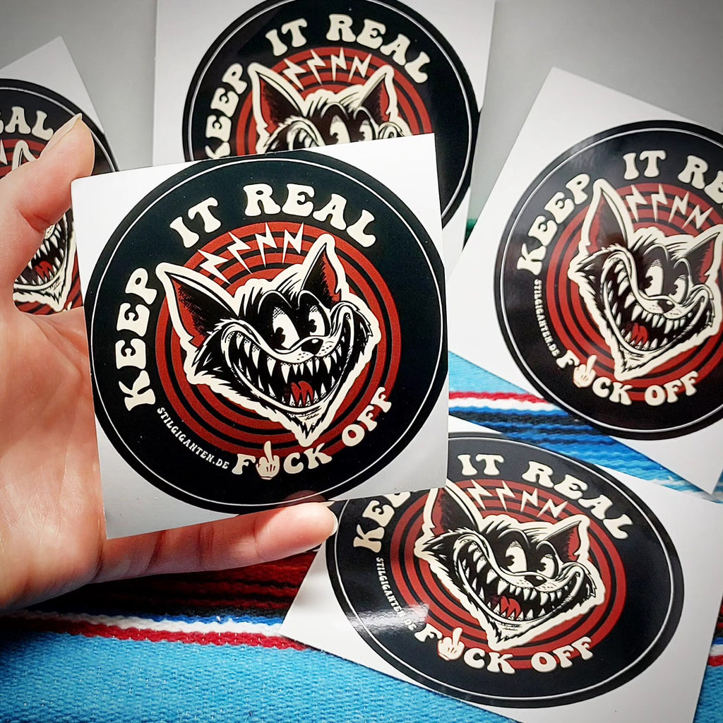 Stilgiganten Aufkleber "BAD CAT - KEEP IT REAL - F*CK OFF"