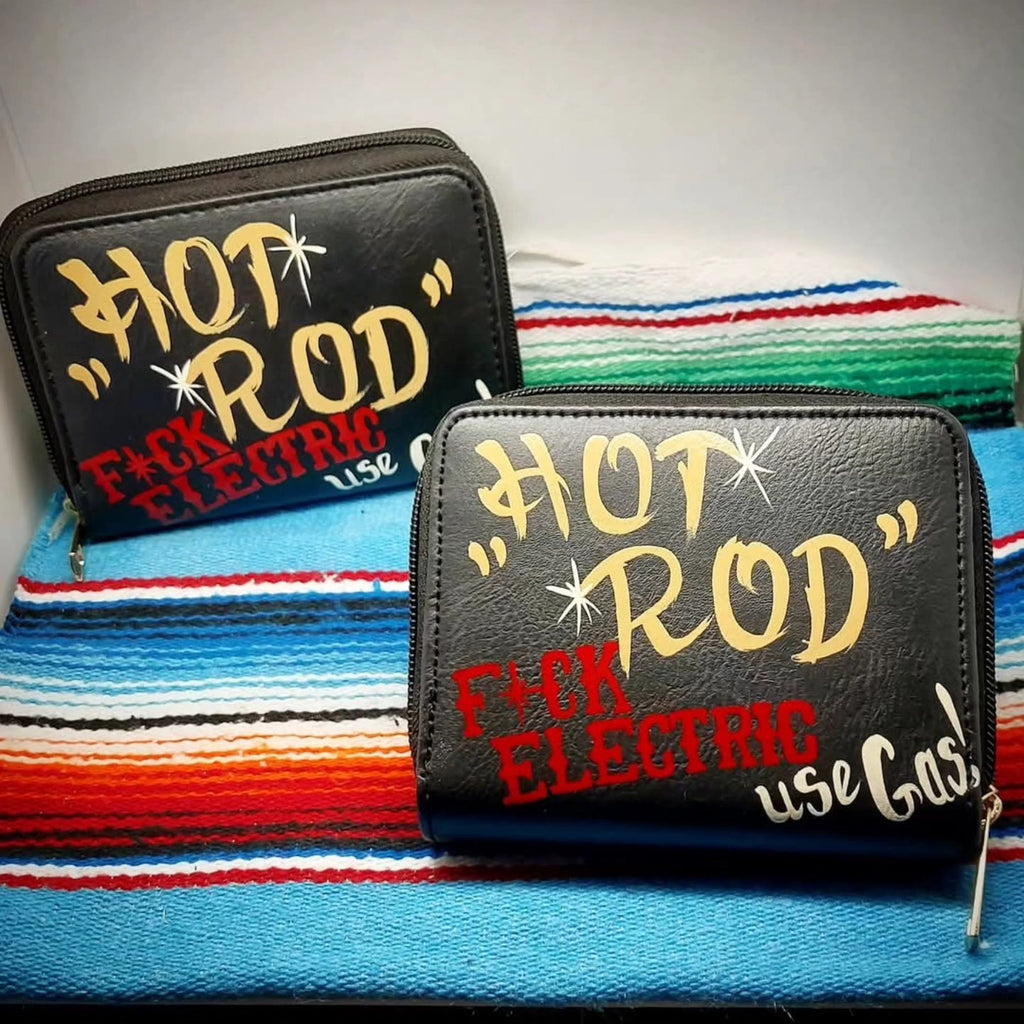 Stilgiganten Kustom Geldbeutel "HOT ROD F*CK ELECTRIC USE GAS!"