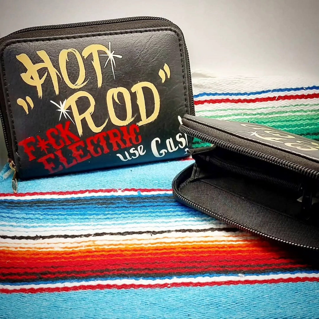 Stilgiganten Kustom Geldbeutel "HOT ROD F*CK ELECTRIC USE GAS!"