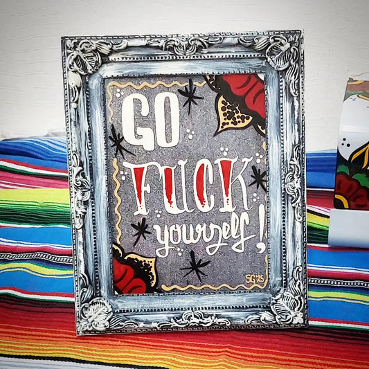 Stilgiganten Kustom Deko Accessoire "Kustom Bilderrahmen - GO F*CK yourself"