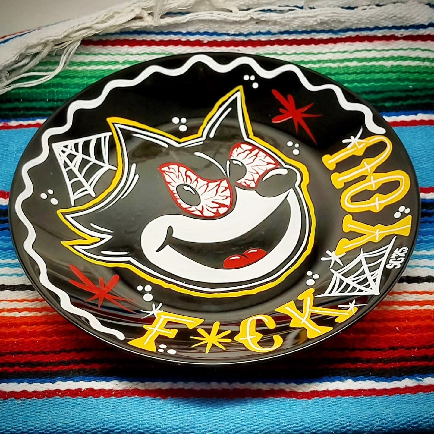 Stilgiganten Kustom Teller "Crazy Cat - F*CK YOU"