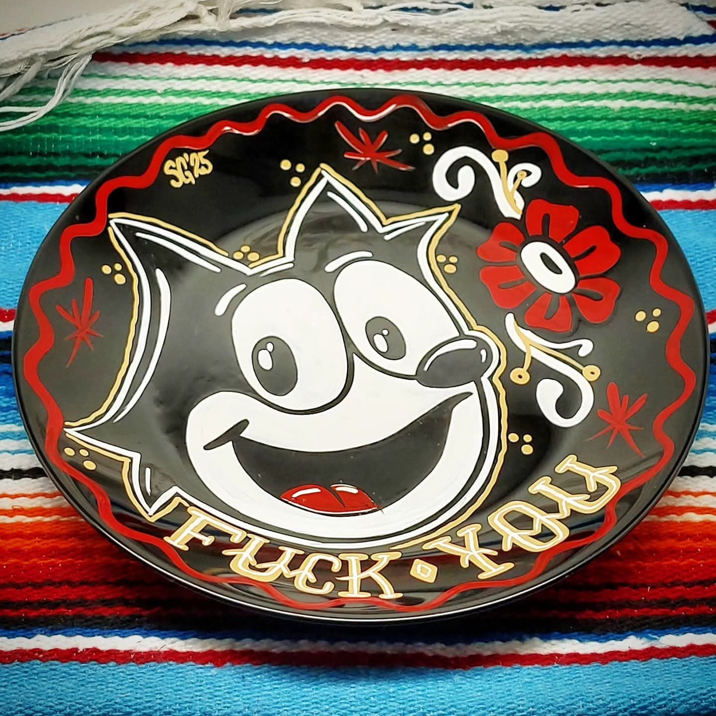 Stilgiganten Kustom Teller "Happy Cat - F*CK YOU"