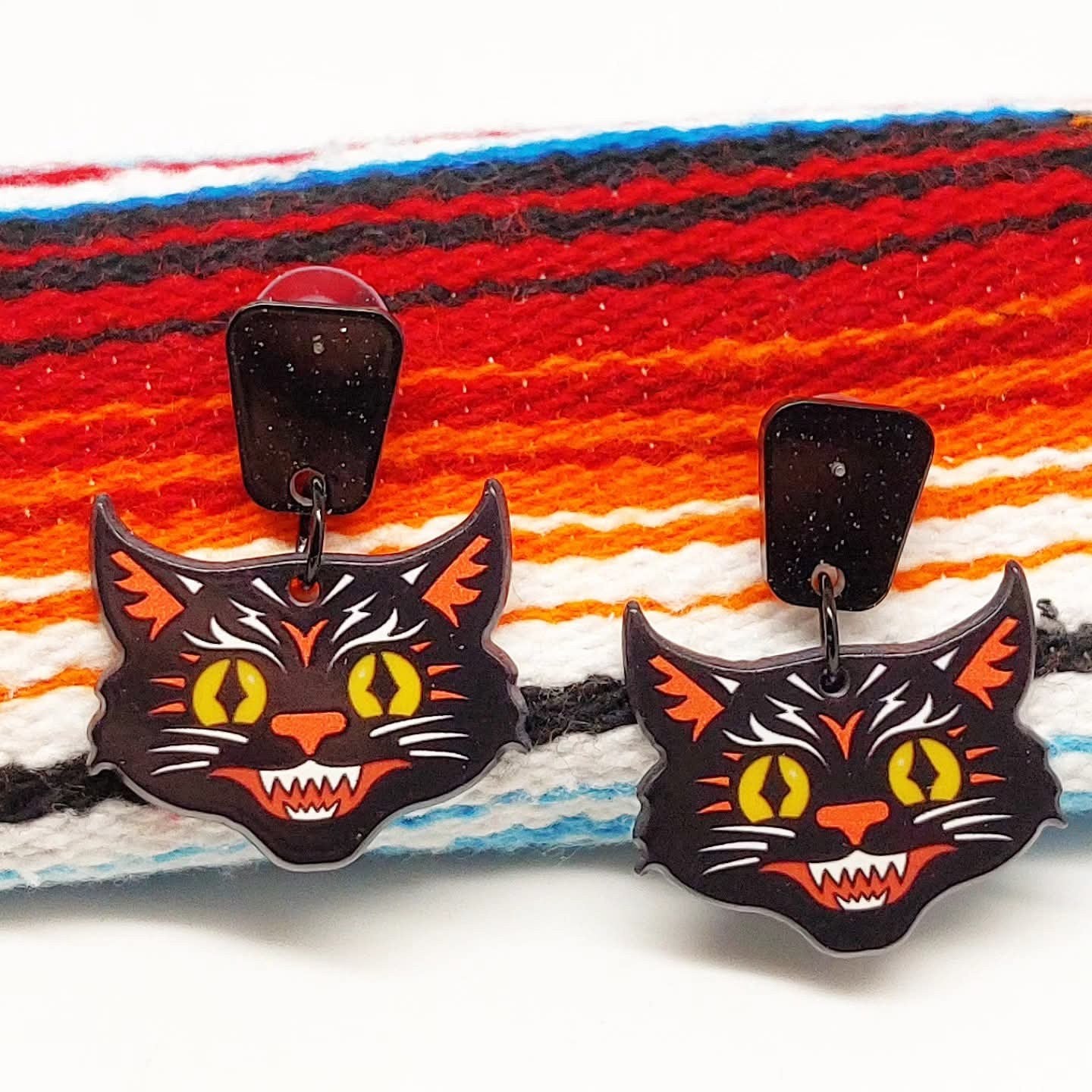Stilgiganten Kustom Ohrstecker "Oldschool Cat"