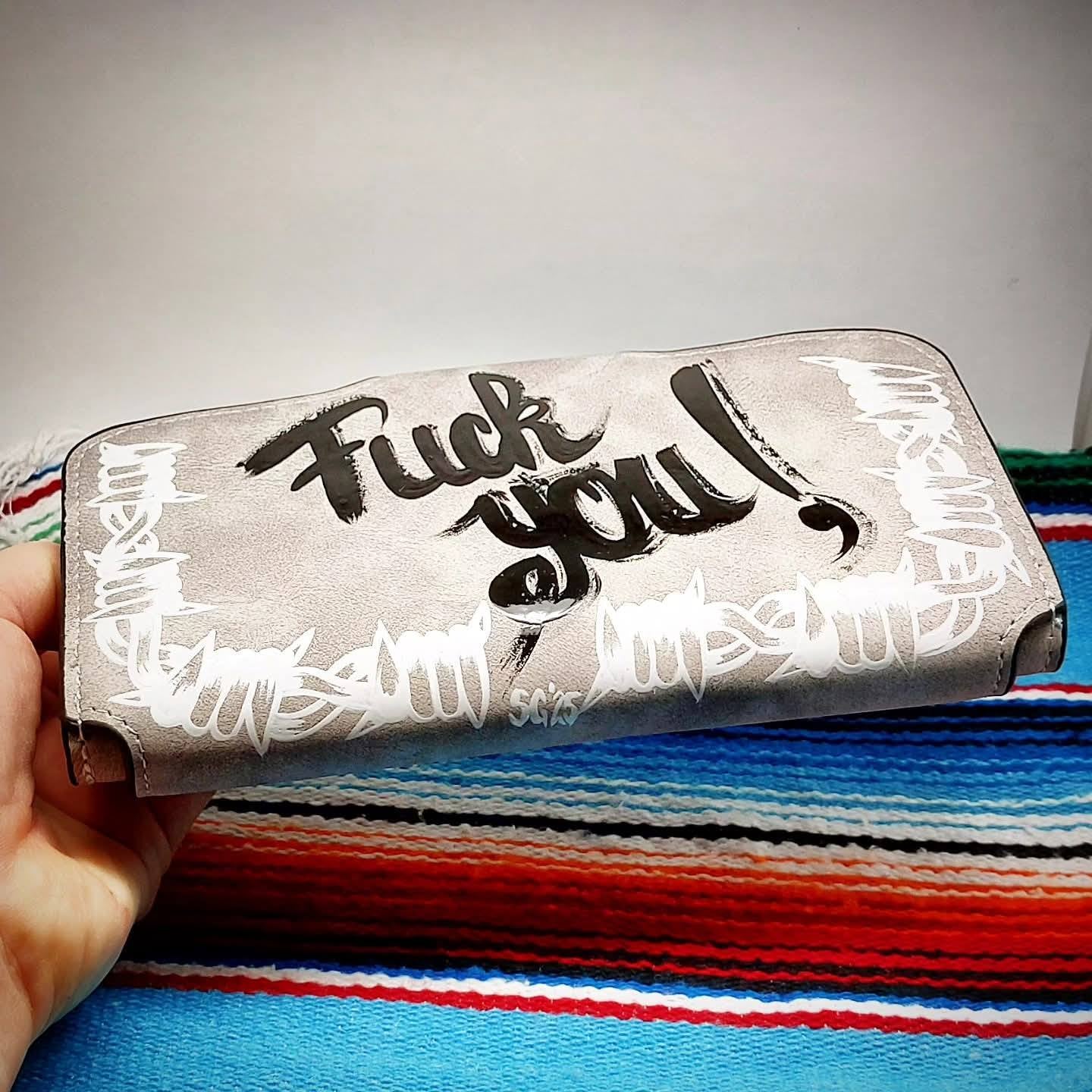 Stilgiganten Kustom Geldbeutel "F*ck you - Stacheldraht"