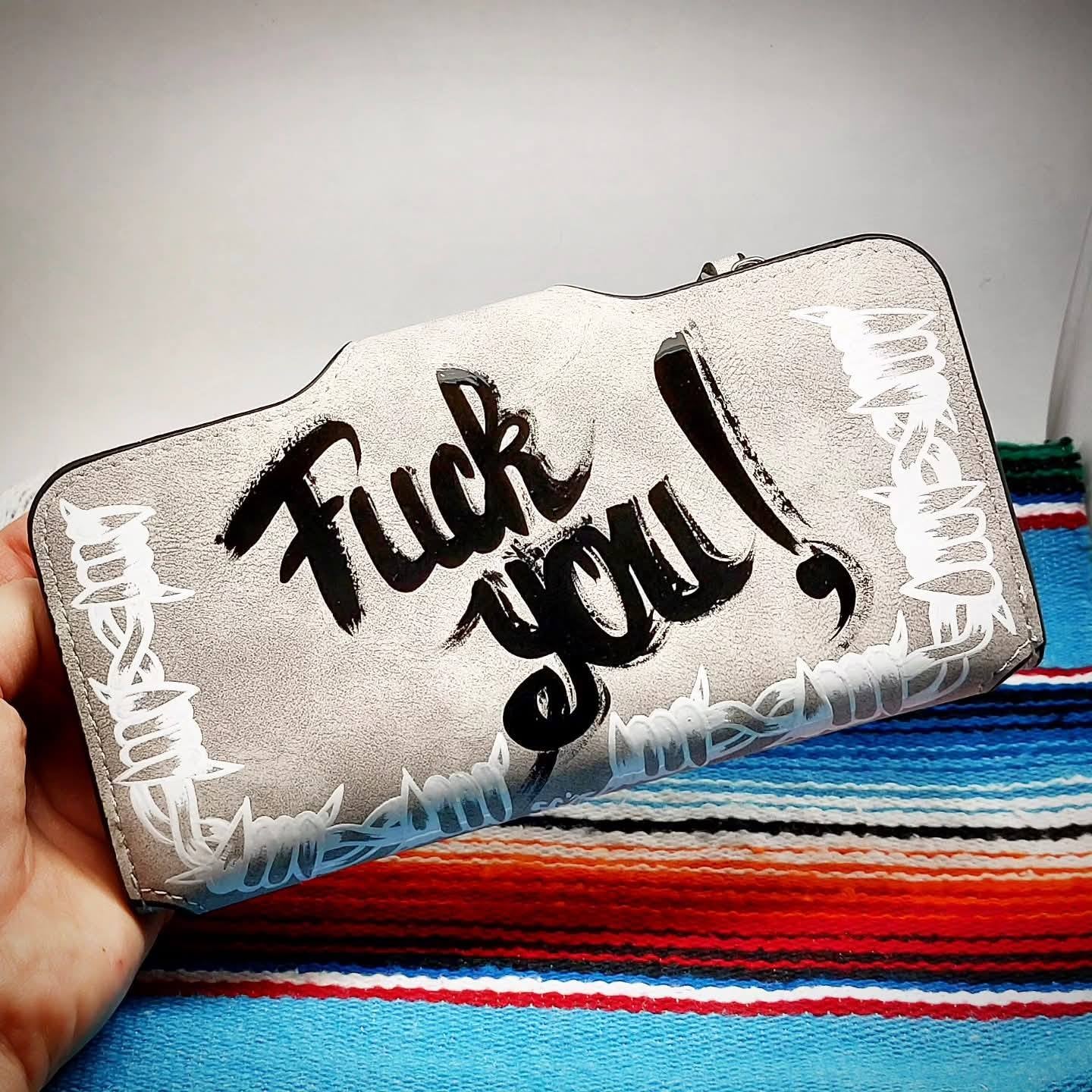 Stilgiganten Kustom Geldbeutel "F*ck you - Stacheldraht"