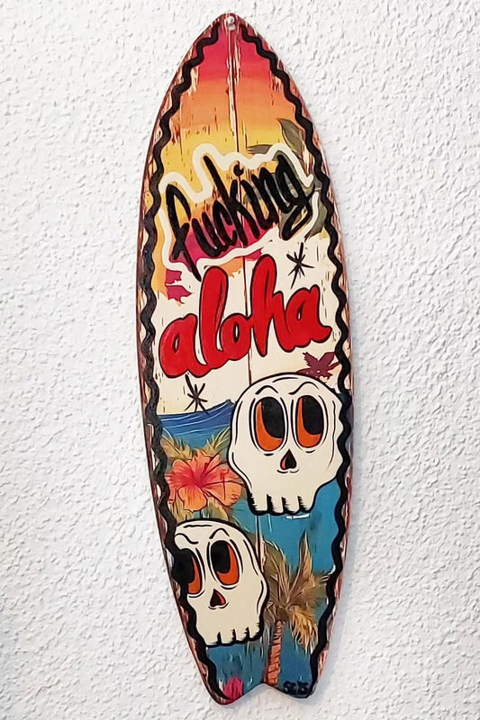Stilgiganten Kustom Deko Accessoire "Surfbrett ...f*cking aloha"