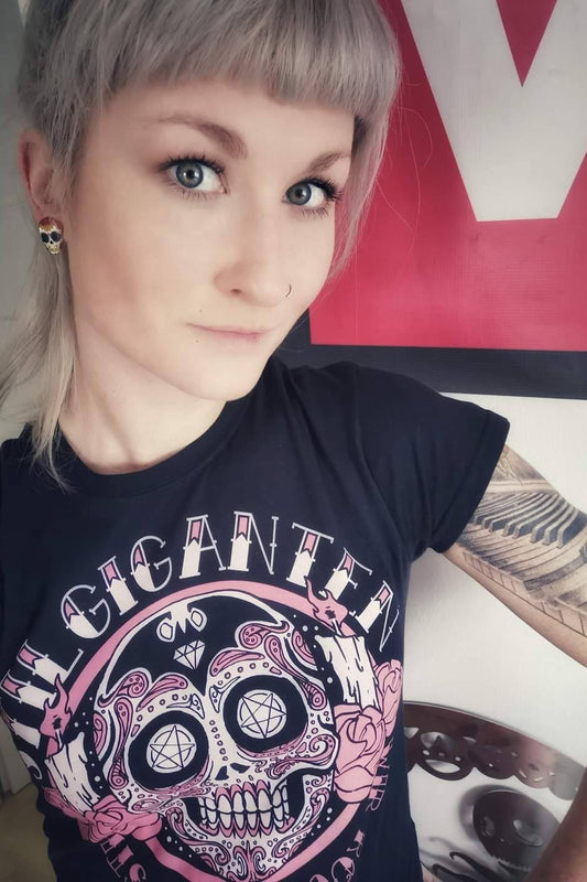 Stilgiganten Mädels T - Shirt "Pink Sugarskull"