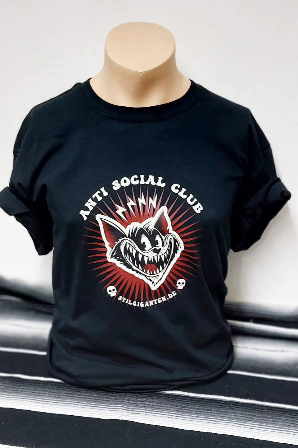 Stilgiganten Männer T - Shirt "BAD CAT - Anti Social Club"
