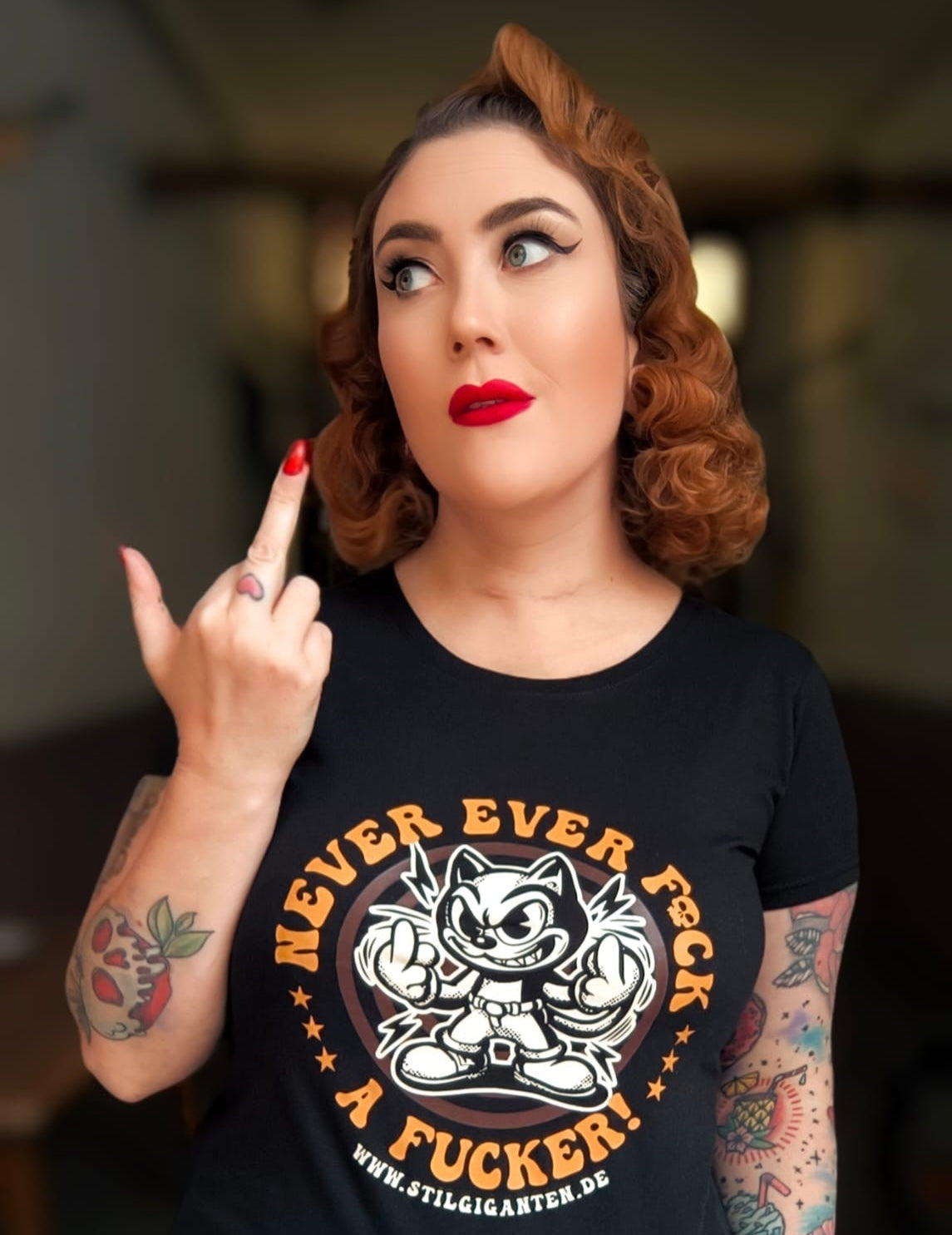 Stilgiganten Mädels T - Shirt " NEVER EVER F*CK A F*CKER"