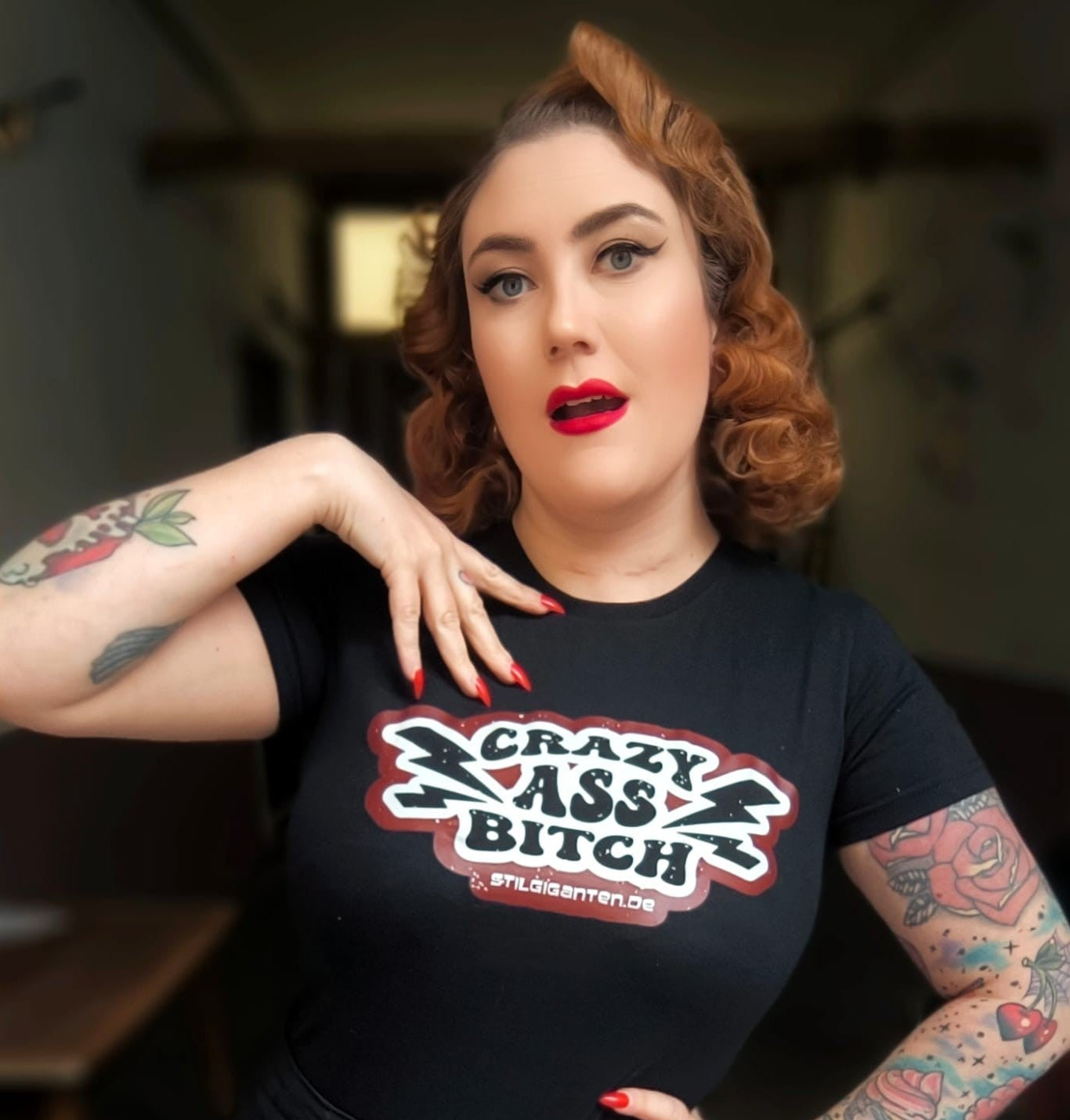 Stilgiganten Mädels T - Shirt "Crazy Ass B*tch"