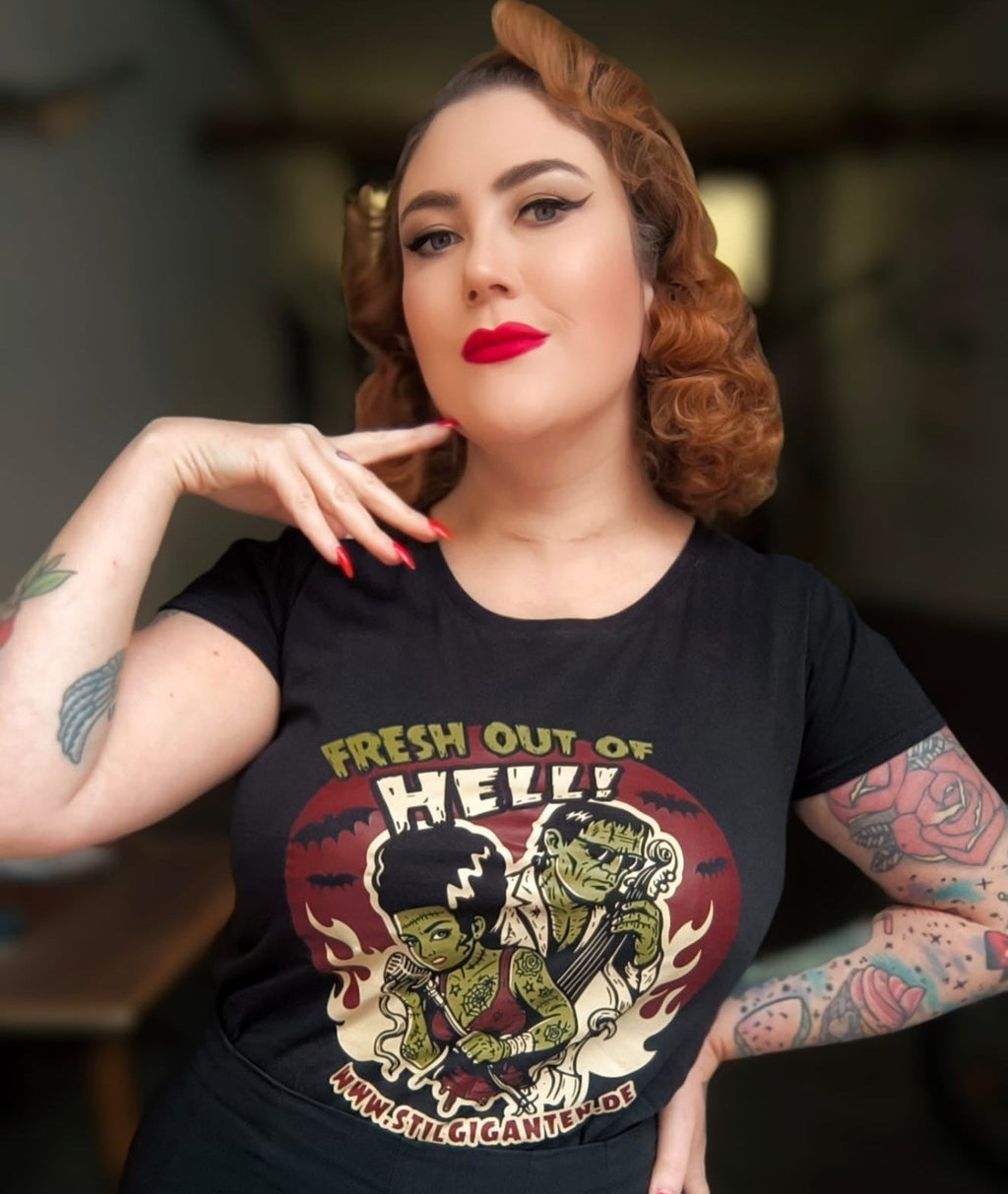 Stilgiganten Mädels T - Shirt "FRESH OUT OF HELL"