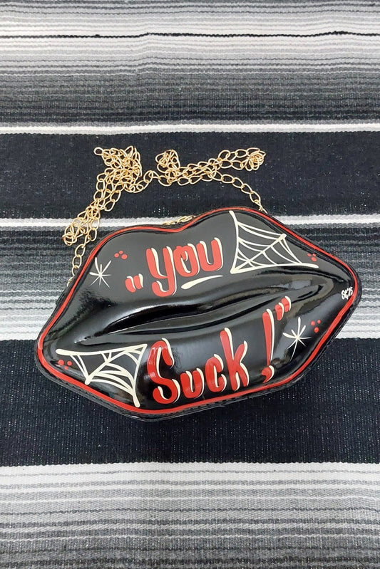 Stilgiganten Kustom Handtasche "Crazy Mouth - YOU S*CK"