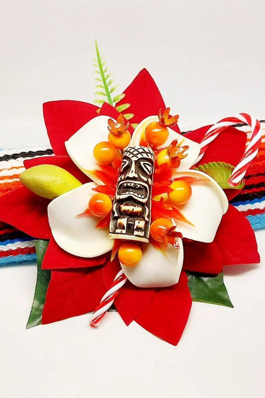 Stilgiganten Haarblumenspange "Wild Christmas - Tiki Edition No.1"
