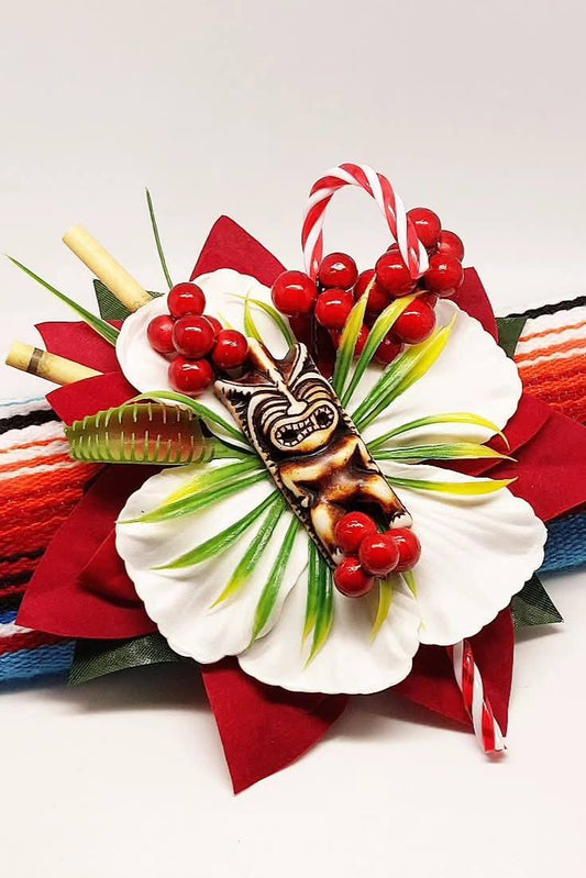 Stilgiganten Haarblumenspange "Wild Christmas - Tiki Edition No. 4"
