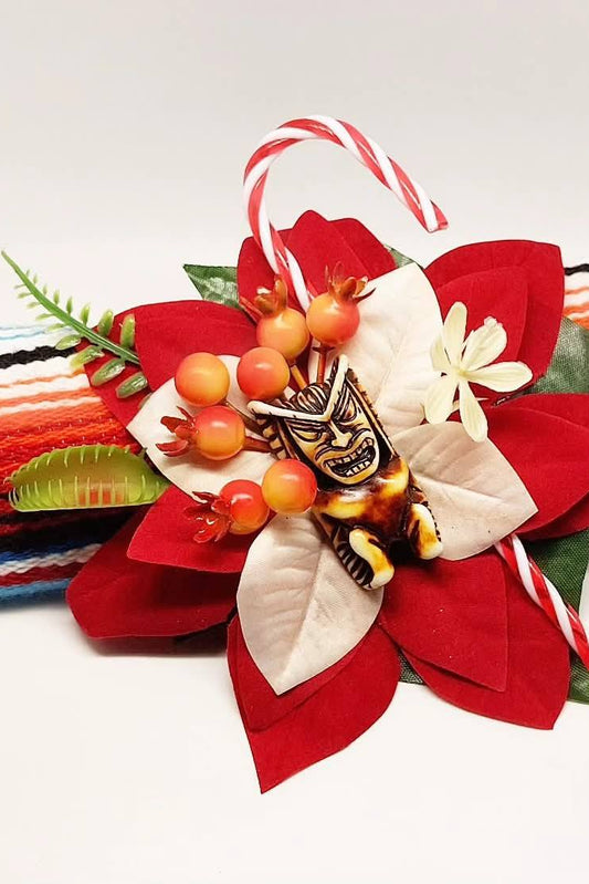 Stilgiganten Haarblumenspange "Wild Christmas - Tiki Edition No.2"