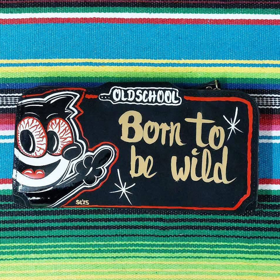 Stilgiganten Kustom Geldbeutel "Crazy Cat - Born to be wild"