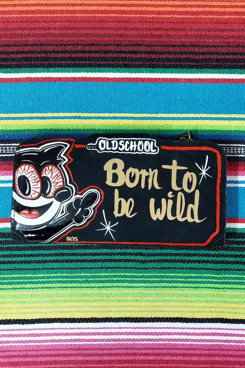 Stilgiganten Kustom Geldbeutel "Crazy Cat - Born to be wild"