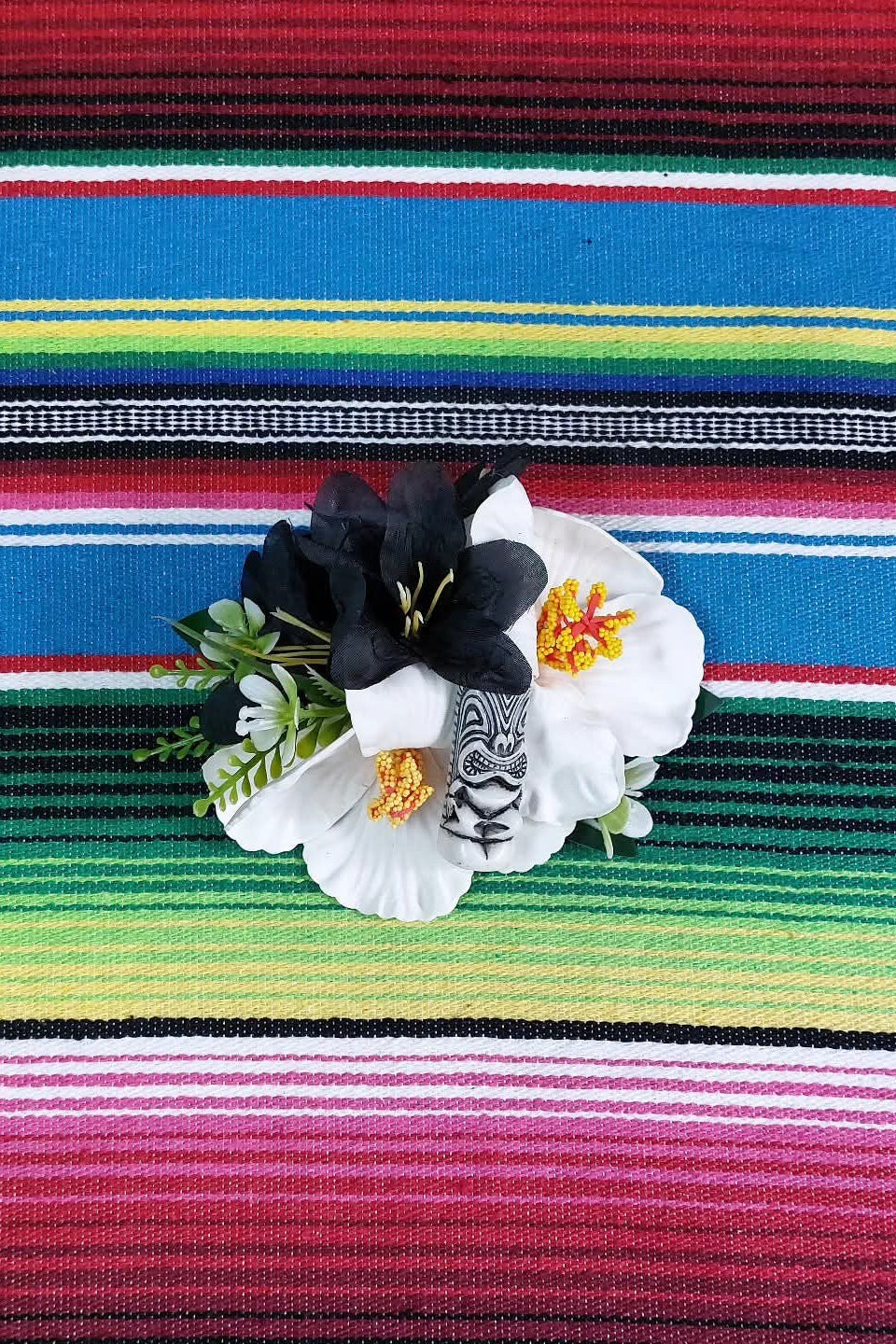 Stilgiganten Kustom Haarblumenspange" Dark TIKI Vibes"