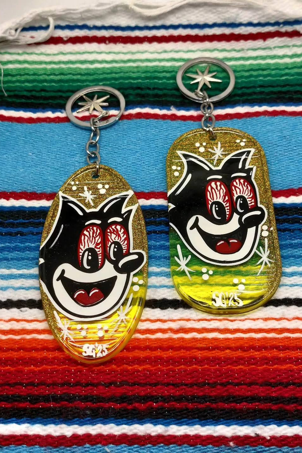 Stilgiganten Kustom Schlüsselanhänger "Cool Edition - Crazy Cat"