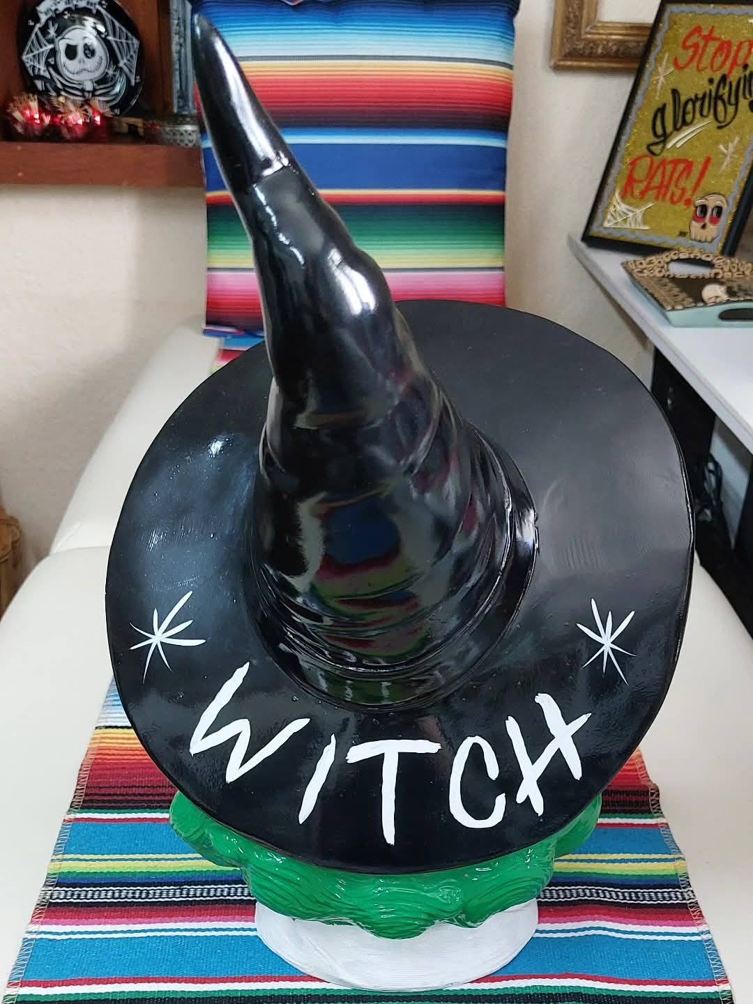 Kustom Deko Büste "Creepy Green Witch"