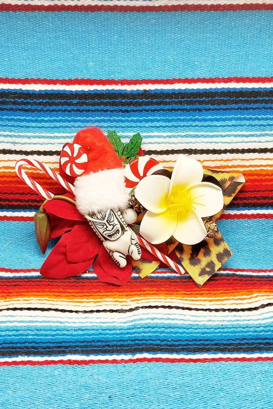 Große Stilgiganten Haarblumenspange "Tropical TIKI Christmas"