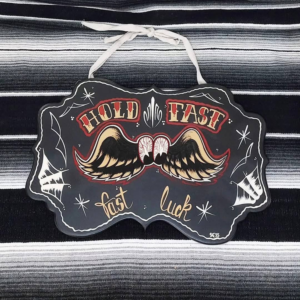 Großes Stilgiganten Kustom Deko Schild "HOLD FAST fast luck"