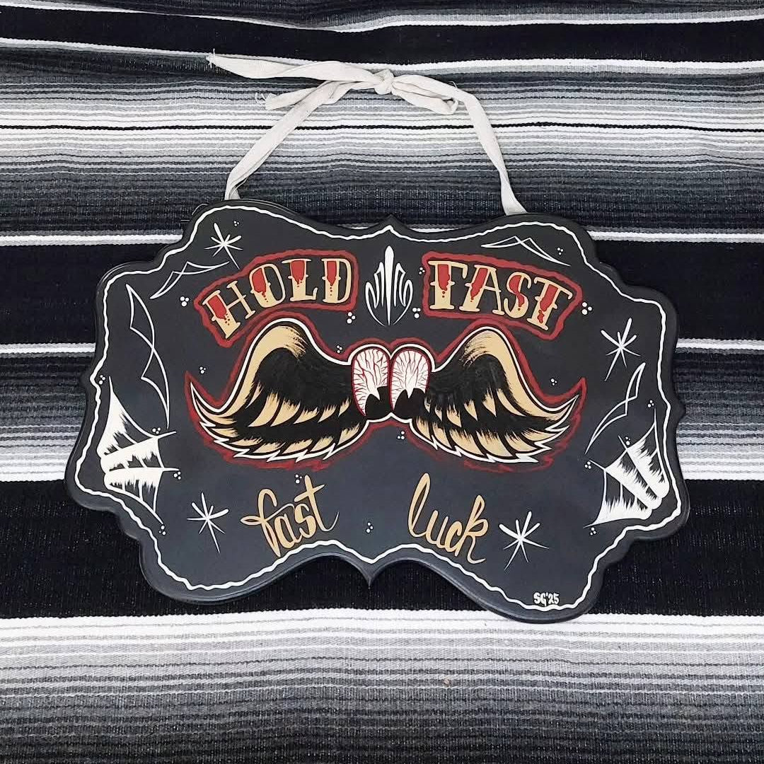 Großes Stilgiganten Kustom Deko Schild "HOLD FAST fast luck"