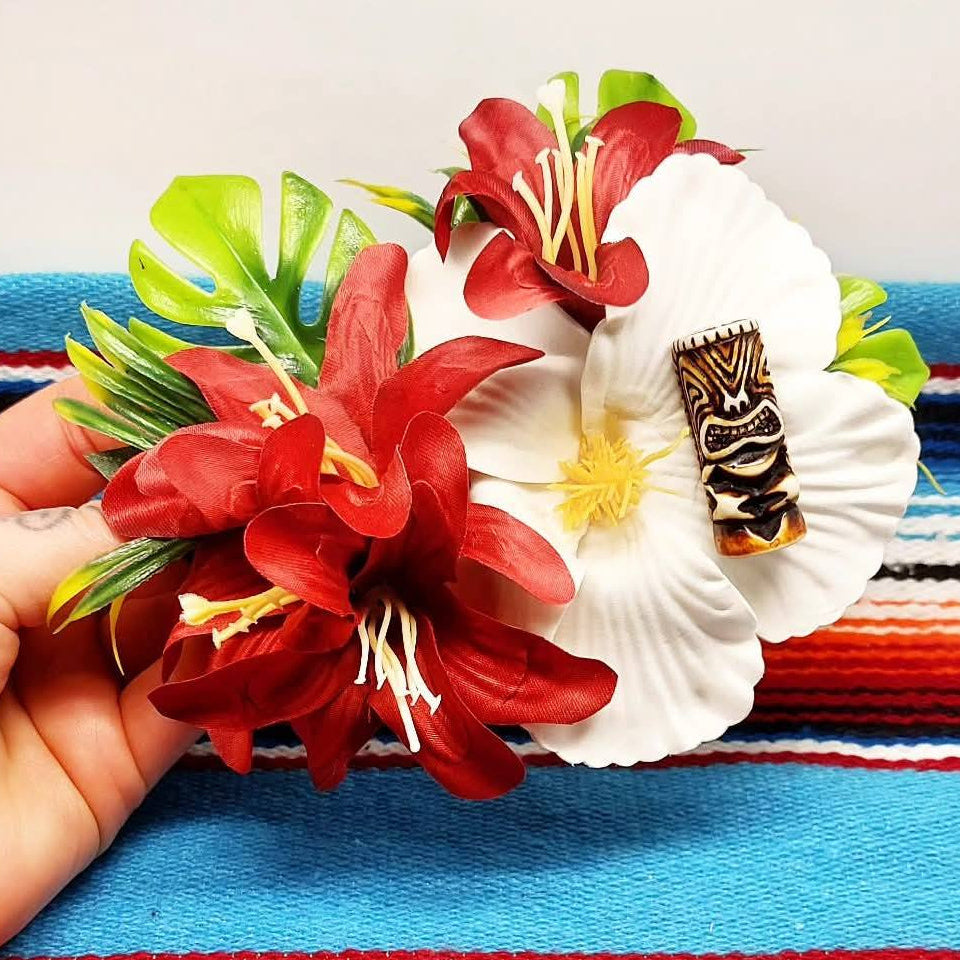 Große Stilgiganten Haarblumenspange "Rock `n Roll TIKI"
