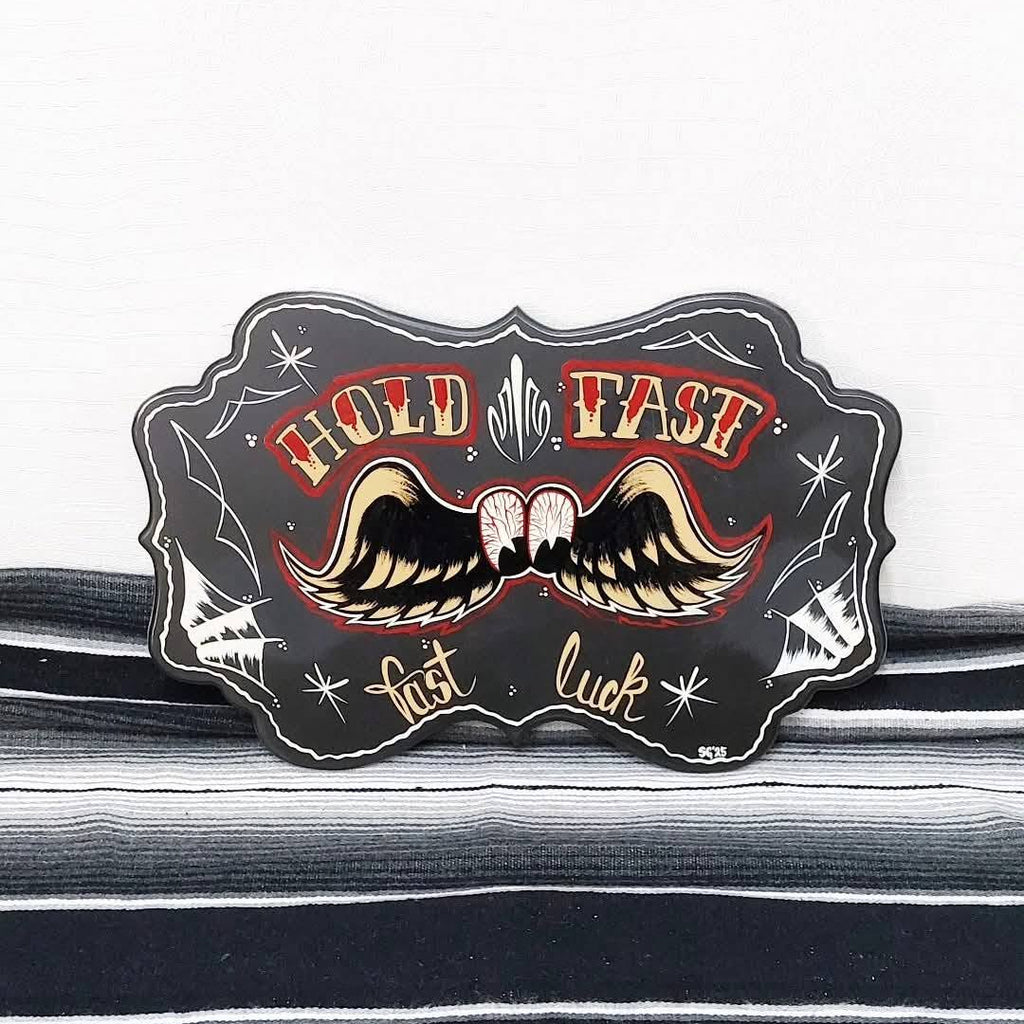 Großes Stilgiganten Kustom Deko Schild "HOLD FAST fast luck"