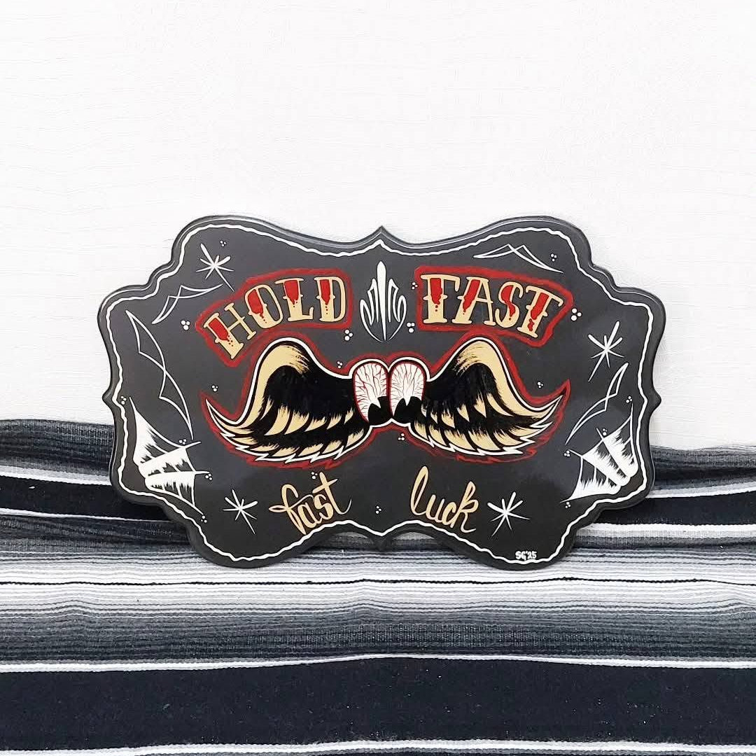 Großes Stilgiganten Kustom Deko Schild "HOLD FAST fast luck"